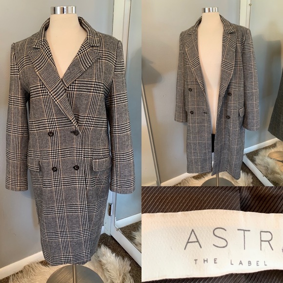 ASTR the Label Tweed Kensington Long coat Overcoat Sz M - Picture 3 of 16